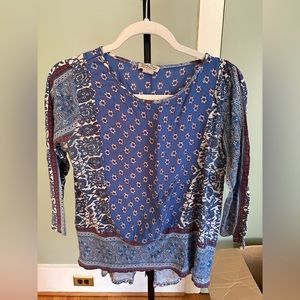 Lucky Brand 3/4 length sleeve floral/patterned shirt